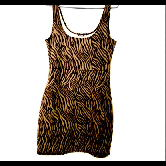 Cute animal print stretchy T- dress - Picture 5 of 5